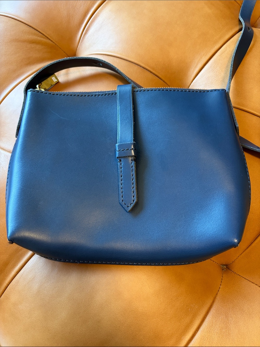 J. Crew | Navy Leather crossbody bag